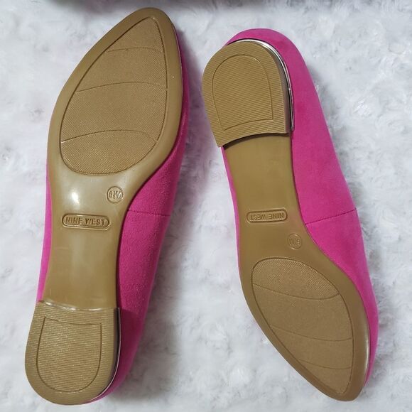Nine West Corrine size 6.5 pink faux suede ballet flats - Picture 4 of 5